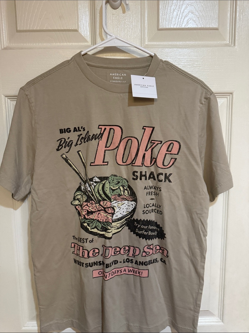 American Eagle Outfitters Tan Poke Shack Graphic Tee